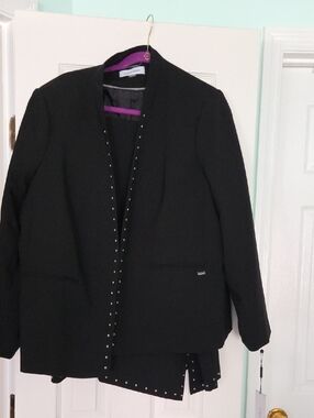 Calvin Klein Black Blazer with Silver Stud Trim